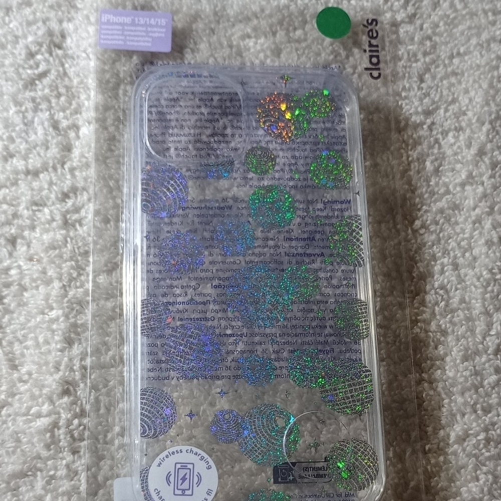 Claire's Iridescent Circle Pattern Phone Case For iPhone 13/14/15